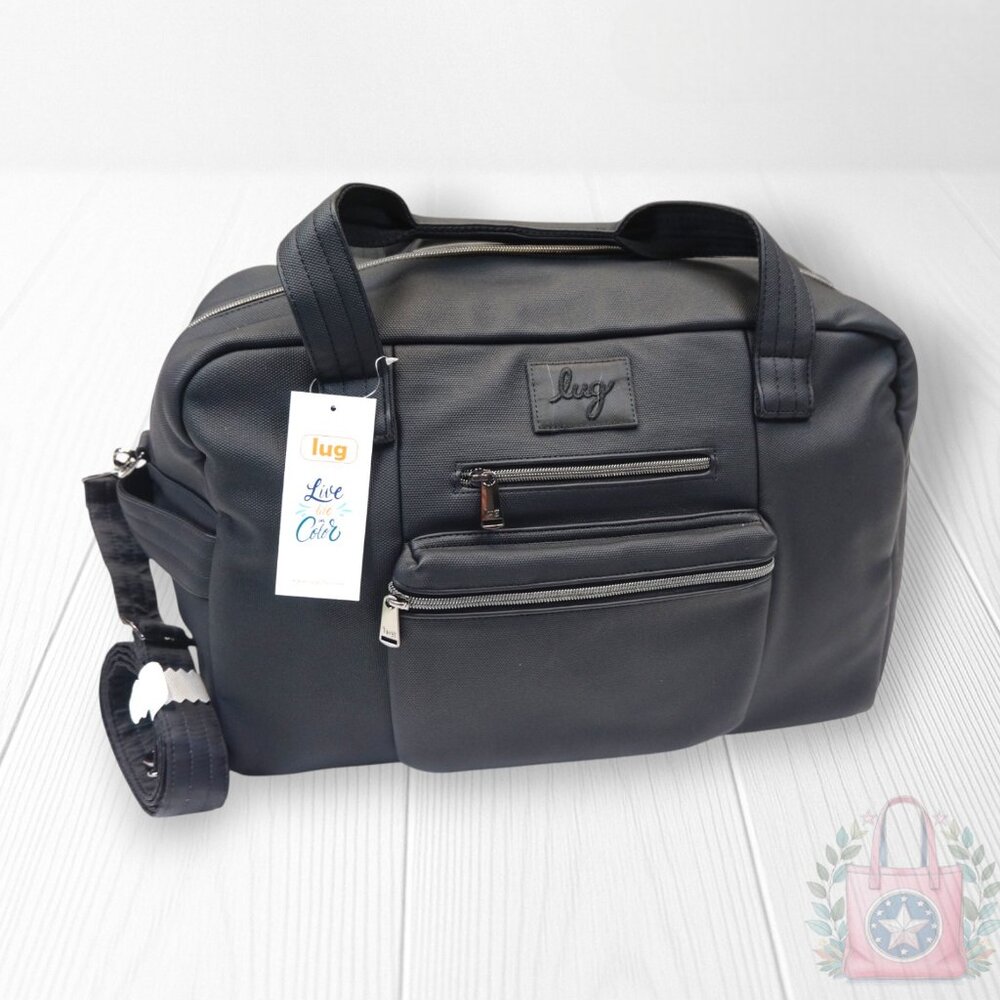 NEW ❤️ Lug Black Charger Matte Luxe VL Overnight Duffel Unisex $145